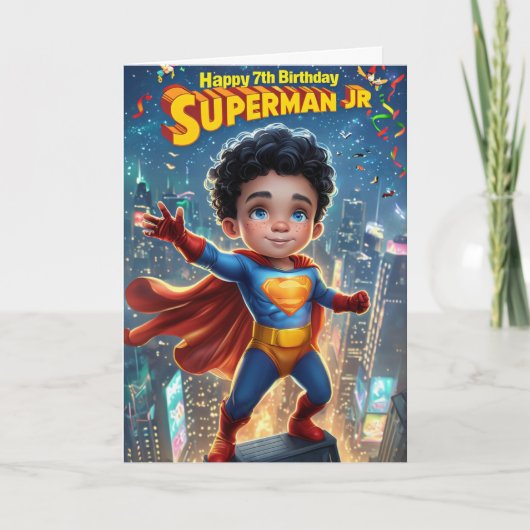 glücklich 7. Geburtstag Karte (Vorderseite)