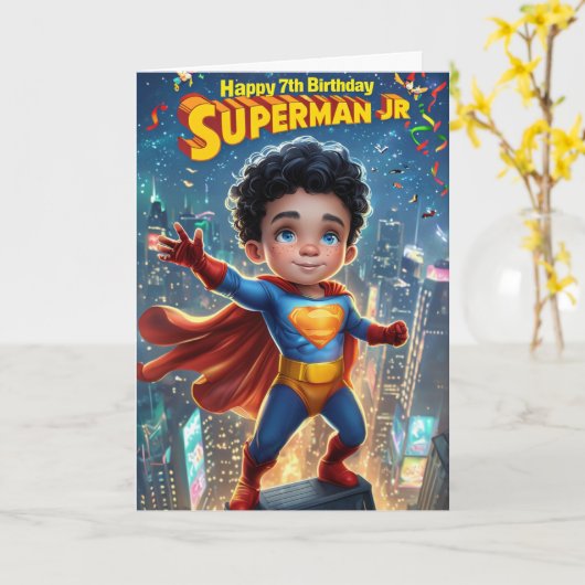 glücklich 7. Geburtstag Karte (Gelbe Blume)