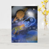 Glücklich 8. Geburtstag Plantet's Boy, Outerspace Karte (Gelbe Blume)
