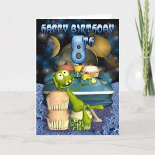 Glücklich 8. Geburtstag Plantet's Boy, Outerspace Karte