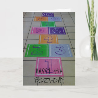"GLÜCKLICH *****9.***** GEBURTSTAG" ABBILDUNG 9 IS KARTE