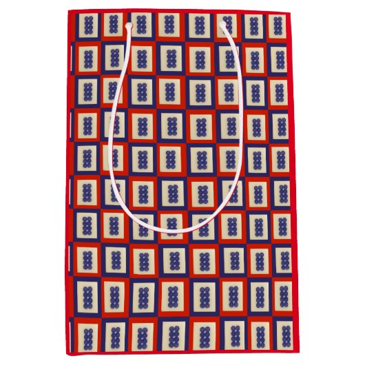 Glücklich acht Mahjong Tile. Mittlere Geschenktüte (Vorderseite)