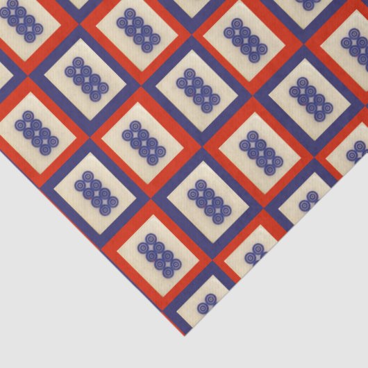 Glücklich acht Mahjong Tile. Seidenpapier (Detail)