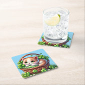 Glücklich Adorable Kitten St. Patricks Day! Rechteckiger Pappuntersetzer (Vor Ort)