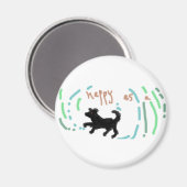Glücklich als Hund! Magnet (Vorderseite/Rückseite)