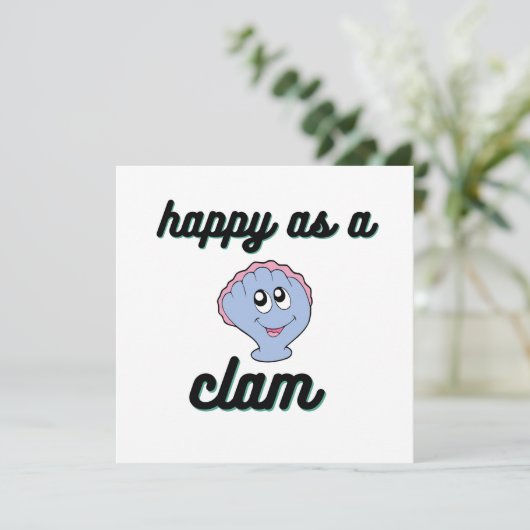Glücklich als Muschel Dankeskarte (Stehend Vorderseite)