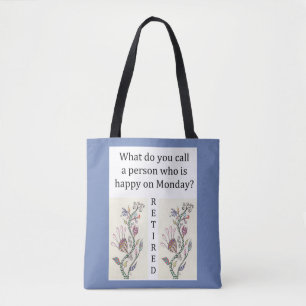 Glücklich am Montag - zurückgezogen, blau Tasche