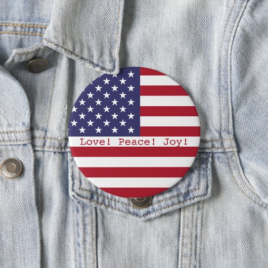 Glücklich! American USA Flag 4. Juli Personalize Button (Beispiel)