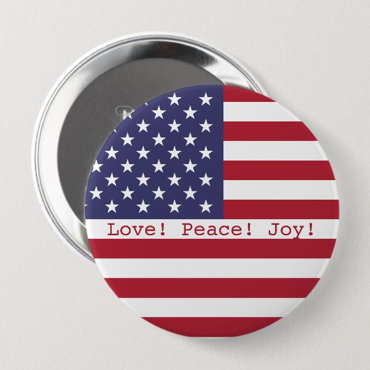 Glücklich! American USA Flag 4. Juli Personalize Button (Vorne & Hinten)