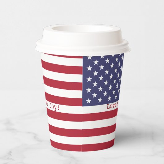 Glücklich! American USA Flag 4. Juli Personalize Pappbecher (Rechts)