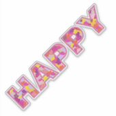 glücklich aufkleber (Vorderseite)