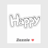 glücklich aufkleber (Blatt)