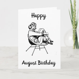 GLÜCKLICH ***AUGUST GEBURTSTAG*** FÜR SIE! KARTE