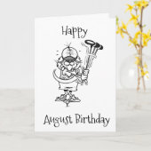 GLÜCKLICH ***AUGUST GEBURTSTAG*** FÜR SIE! KARTE (Gelbe Blume)