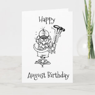 GLÜCKLICH ***AUGUST GEBURTSTAG*** FÜR SIE! KARTE