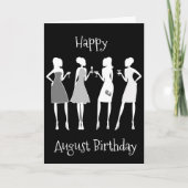 GLÜCKLICH ***AUGUST GEBURTSTAG*** FÜR SIE! KARTE (Vorderseite)