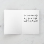 GLÜCKLICH ***AUGUST GEBURTSTAG*** FÜR SIE! KARTE (Innenseite)