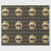 Glücklich Bar Mitzvah 20XX Mazel Tov! Gold Modern Geschenkpapier (Flach)