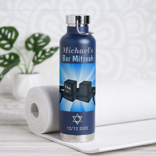 Glücklich Bar Mitzvah 20XX Tefillin Mazel Tov! Trinkflasche (Yoga)