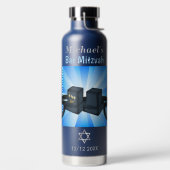 Glücklich Bar Mitzvah 20XX Tefillin Mazel Tov! Trinkflasche (links)
