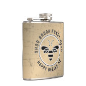 GLÜCKLICH BEED MIR beängstigend Imker Mead Flask Flachmann (Rechts)