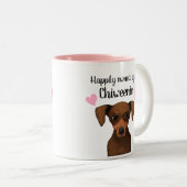 Glücklich besessen durch eine Chiweenie | Zweifarbige Tasse (VorderseiteRechts)