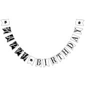 GLÜCKLICH BIRTHDAY Chic Black and White Wimpelkette (Alle)