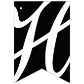 GLÜCKLICH BIRTHDAY Chic Black and White Wimpelkette (Zweite Fahne)