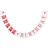 GLÜCKLICH BIRTHDAY Chic Red and White Wimpelkette (Alle)