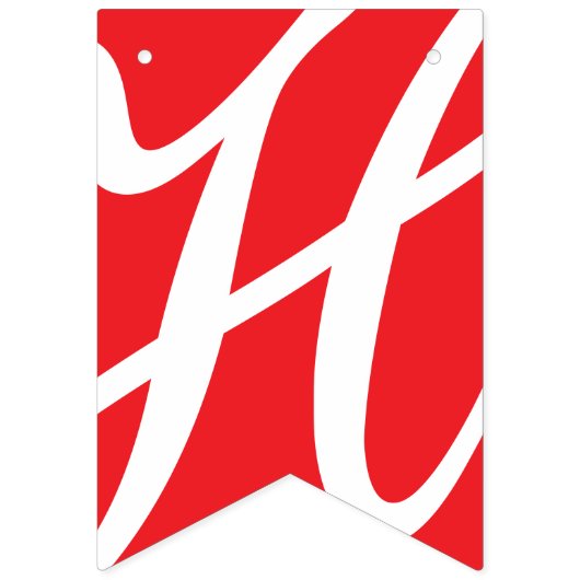 GLÜCKLICH BIRTHDAY Chic Red and White Wimpelkette (Zweite Fahne)