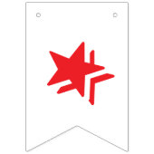 GLÜCKLICH BIRTHDAY Chic Red and White Wimpelkette (Erste Fahne)