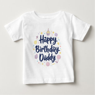 GLÜCKLICH BIRTHDAY DADDY BABY CLOTHES T-SHIRT