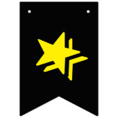 GLÜCKLICH BIRTHDAY □ MULTICOLORED AUF SCHWARZEM HI WIMPELKETTE (Erste Fahne)