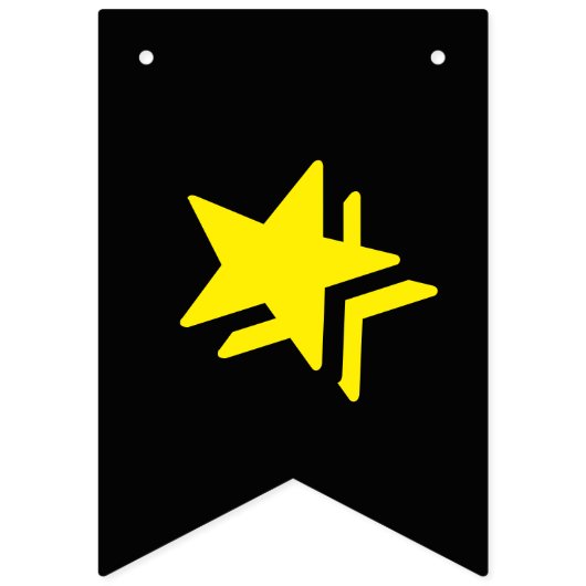 GLÜCKLICH BIRTHDAY □ MULTICOLORED AUF SCHWARZEM HI WIMPELKETTE (Erste Fahne)