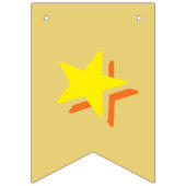 GLÜCKLICH BIRTHDAY □ MULTICOLORED on OLD GOLD FARB Wimpelkette (Erste Fahne)