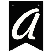 GLÜCKLICH BIRTHDAY ® WHITE SCRIPT TEXT AUF SCHWARZ WIMPELKETTE (Dritte Fahne)