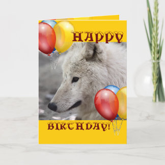 GLÜCKLICH BIRTHDAY Wolf Tieruhu Karte