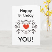 GLÜCKLICH BIRTHDAY YOU KARTE (Gelbe Blume)