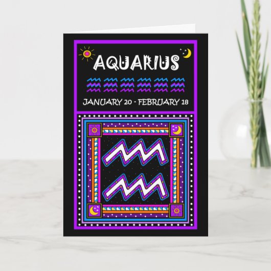 GLÜCKLICH BIRTHTAG AQUARIUS! KARTE (Vorderseite)