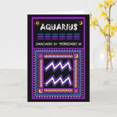 GLÜCKLICH BIRTHTAG AQUARIUS! KARTE (Gelbe Blume)