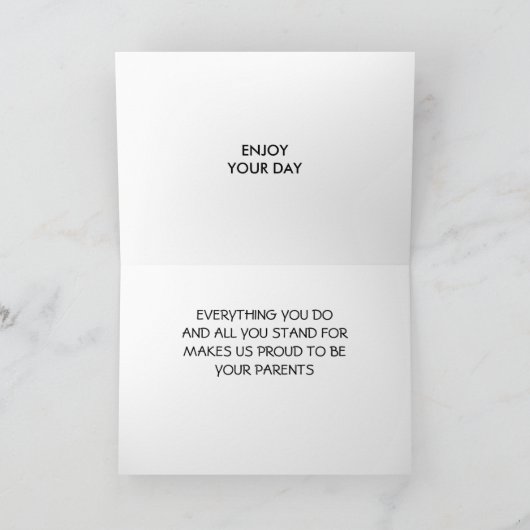 "GLÜCKLICH BIRTHTAG ZU UNSEREM SON" KARTE (Innenseite)