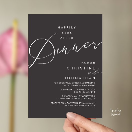 Glücklich bis ans Ende der Nacht Hochzeitsempfang Einladung
