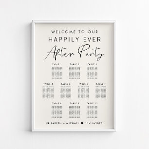Glücklich bis ans Ende der Zeit 10-Tisch-Hochzeits Poster
