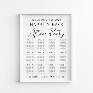 Glücklich bis ans Ende der Zeit 12-Tisch-Hochzeits Poster