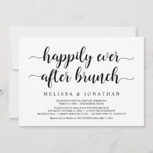 Glücklich bis ans Ende der Zeit Brunch, Hochzeit E Einladung