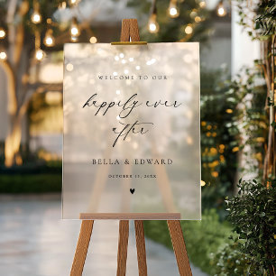 Glücklich bis ans Ende der Zeit Hochzeitsempfang W Acrylschild
