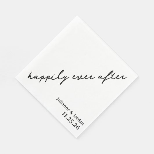 Glücklich bis ans Ende der Zeit Kritzeln Kursiv Ho Serviette (Ecke)