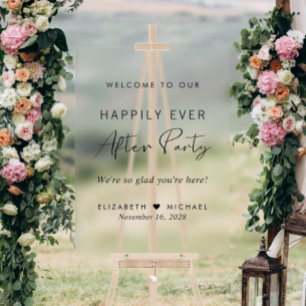 Glücklich bis ans Ende der Zeit Party Hochzeitsemp Acrylschild