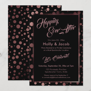 Glücklich bis ans Ende der Zeit Roségold Konfetti  Einladung