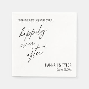 Glücklich bis ans Ende Elegante einfache Typografi Serviette